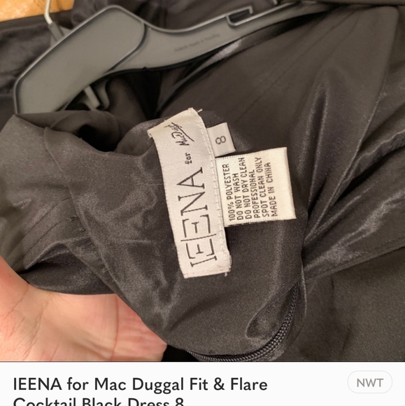 IEENA for Mac Duggal Fit & Flare Cocktail Black Dress 8 - Picture 5 of 9